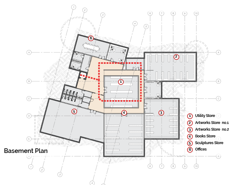 Basement Floor Plan Barjeel Museum of Modern Arab Art Sharjah 