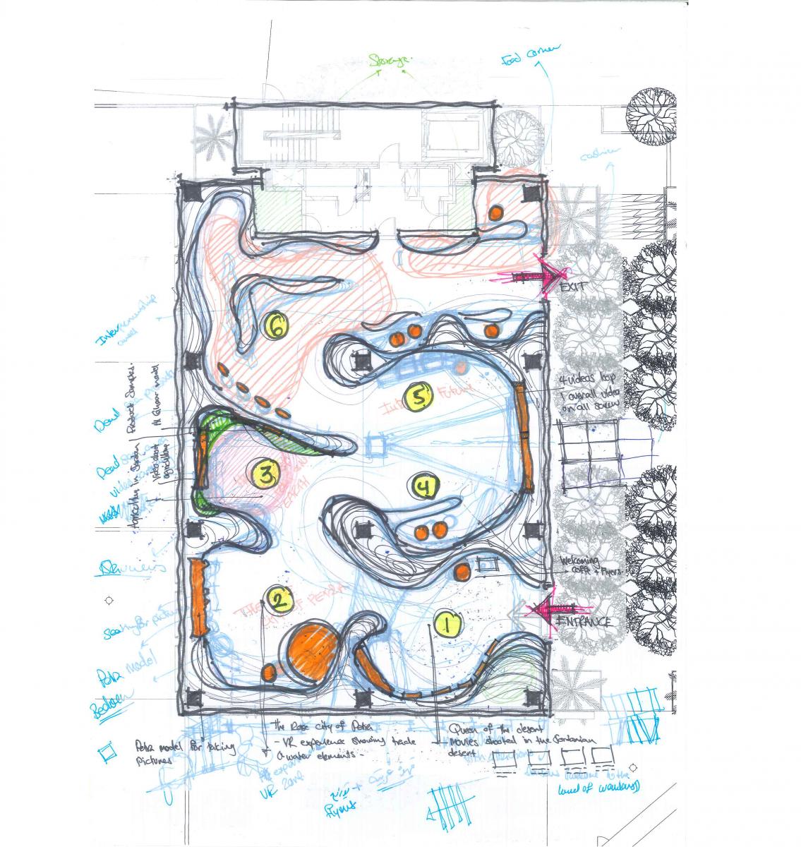 Jordan Pavilion at Expo Dubai 2020 Hand Drawn Architectural Concept Sketch