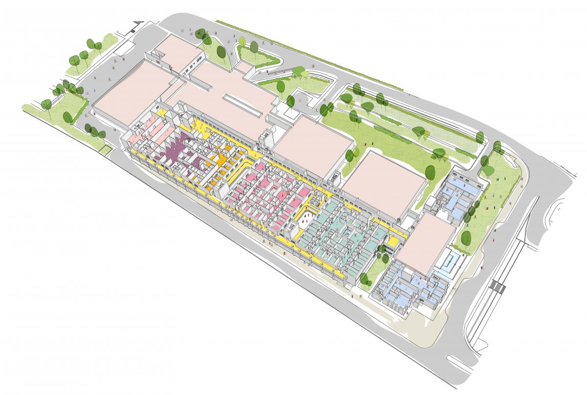 Al Karak hospital axonometric